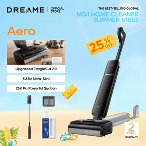 [New Launch] DREAME Aero Wet Dry Vacuum Cleaner, All-in-ONE Vacuum Mop for Wet & Dry Messes, 0 Hair Residue Great for Pet Owners, One-Press Self-Clean, 180° Lie Flat, 35mins Runtime for Hard Floor Cleaning