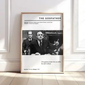 The Godfather Modern Style Movie Art Poster | Movie Wall Art Decor | Mafia Posters Frames Glossy
