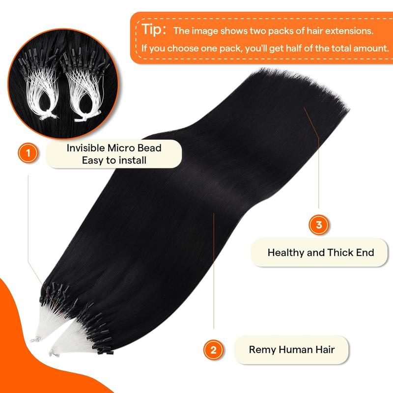 Full Shine Micro Hair Extensions 50 Gram 1g/s Microloop Human Hair Extensions Natural Straight Heat Resistant Seamless Blend Comfortable Lightweight 14inch-24inch 1g/s 50g/50s TikTokShopBlackFriday