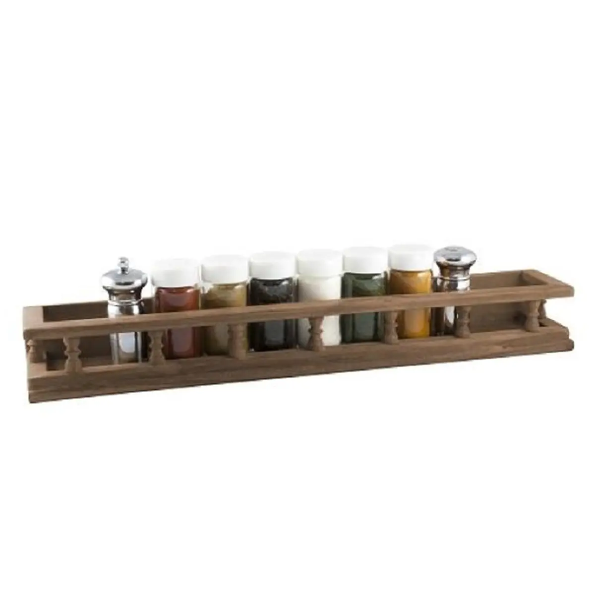 SeaTeak Large Solid Teak Display Storage Rack - Kitchen Organiser, Spice Storage Solution, Outdoor Use Display Shelf (Model 62438)