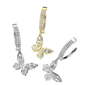 Hinged Butterfly Bling Belly Ring