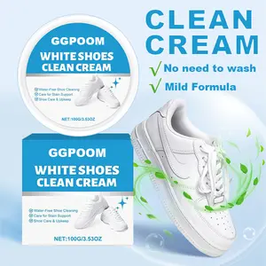 Efficient Upgrade Version Multipurpose No-Wash White Shoe Cleaner Cream with Built-in Sponge for Leather Silico bakhoor n Car Interiors 100g Mild Formula Gentle Non-Irritating Eco-Friendly cleaning supplies and tools  household essentials  household items