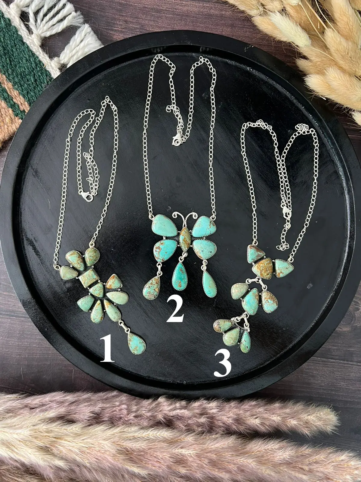 Handmade Sterling Silver Baja Turquoise Collection: Necklace "Signed Nizhoni"