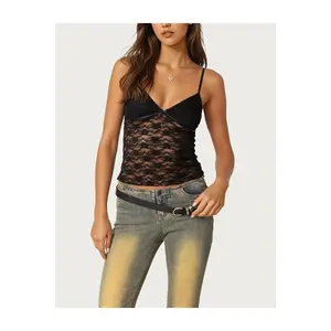 Sheer Lace Tank Top,Womenswear