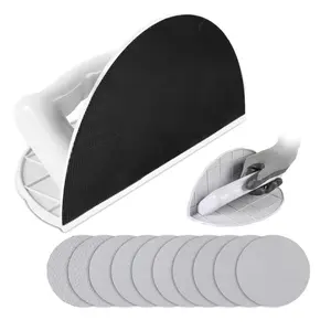 Drywall Corner Sander, Semi-Circular Hook and Loop Backing Angle Sanding Tool with 10PCS 9 Inch Sanding Discs 180 240 320 Grit Round Sandpaper Assortment for Corners and Walls