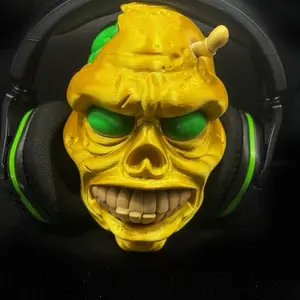 3D Printed Zombie Head Headphone Stand | Horror Gamer Desk Decor