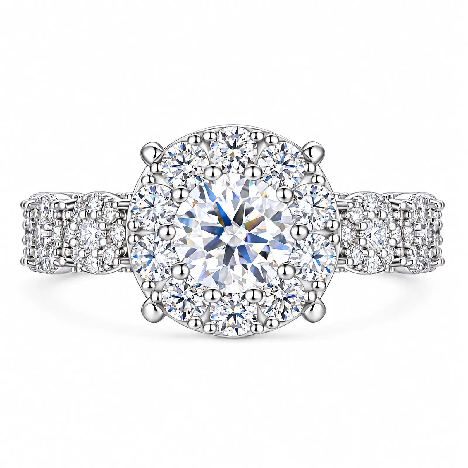 【R316】UCCIYO S925 Silver Synthetic Moissanite Women's Ring, Round Cut, D Color, VVS Clarity—The Perfect Gift for Anniversaries Gift Elegant Engagement Ring Bridal Ring