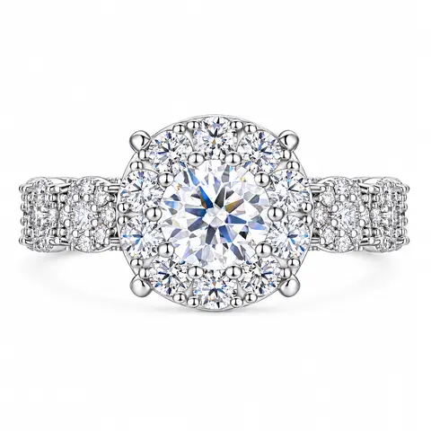 【R316】UCCIYO S925 Silver Synthetic Moissanite Women's Ring, Round Cut, D Color, VVS Clarity—The Perfect Gift for Anniversaries Gift Elegant Engagement Ring Bridal Ring