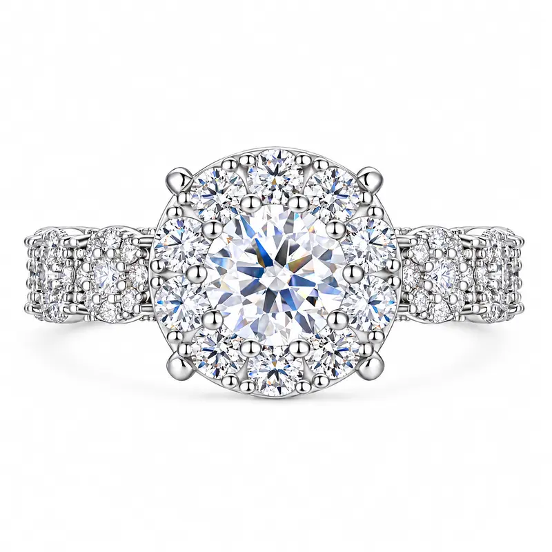 【R316】UCCIYO S925 Silver Synthetic Moissanite Women's Ring, Round Cut, D Color, VVS Clarity—The Perfect Gift for Anniversaries Gift Elegant Engagement Ring Bridal Ring