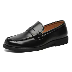 Men's Classic Loafers Slip-On Black Derby Shoes| Comfort Work Business Casual Dress Sneakers14532