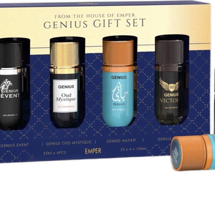 Genius Hayati Gift Sets 4 x 25 ml Emper Ea Eau de Parfum Variety Pack for Men and Women