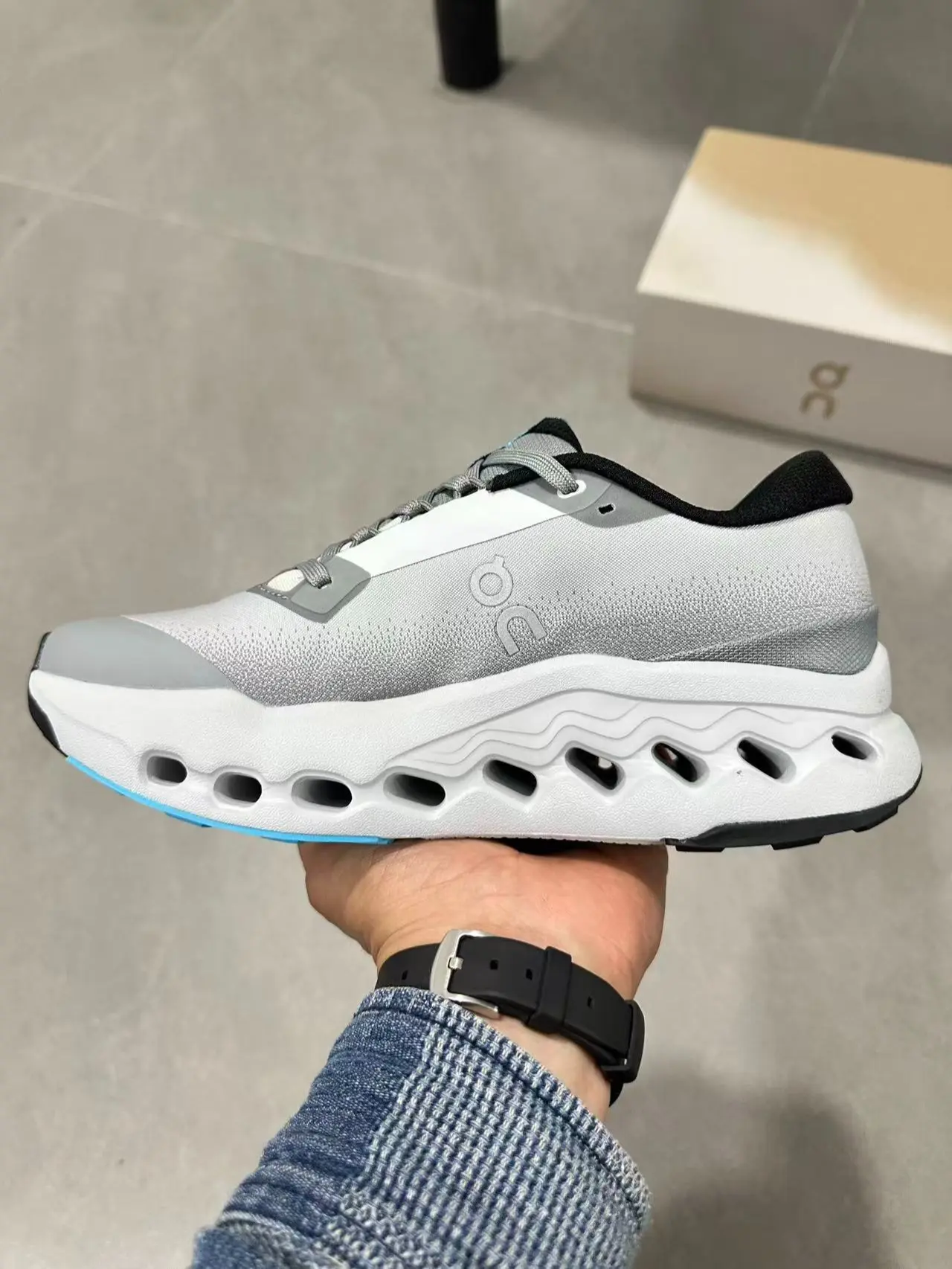 Matte Gray White Daily Cushion Sneakers Soft Hollow Sole All-day Comfort Office Casual Walking Shoes