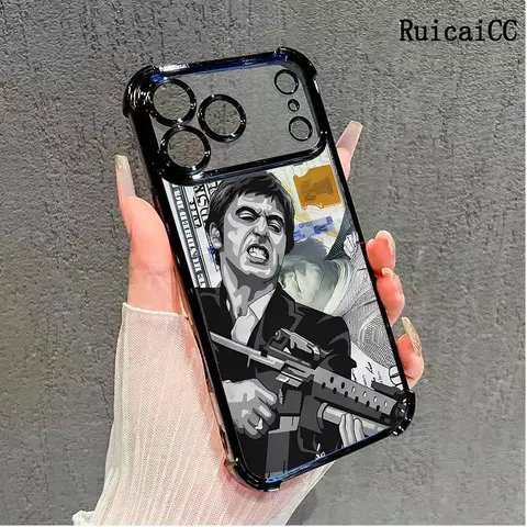 Aesthetic Transparent Full Coverage Protective Smartphone Case - Shockproof 4-Corner Anti-Drop, Impact-Resistant, Creative Scar Face Painted Pattern - Compatible with iPhone 11,12,13,14,15 Plus,16,17 Pro Max,18 Pro Max Mobile Phone Accessories