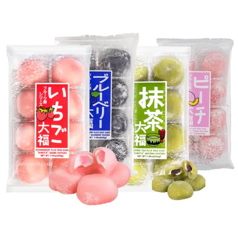 KUBOTA Authentic Japanese Strawberry Mochi Daifuku 200g - Soft Glutinous Rice Cake with Sweet Strawberry Filling Dessert Snack for Tea Time or Gifting