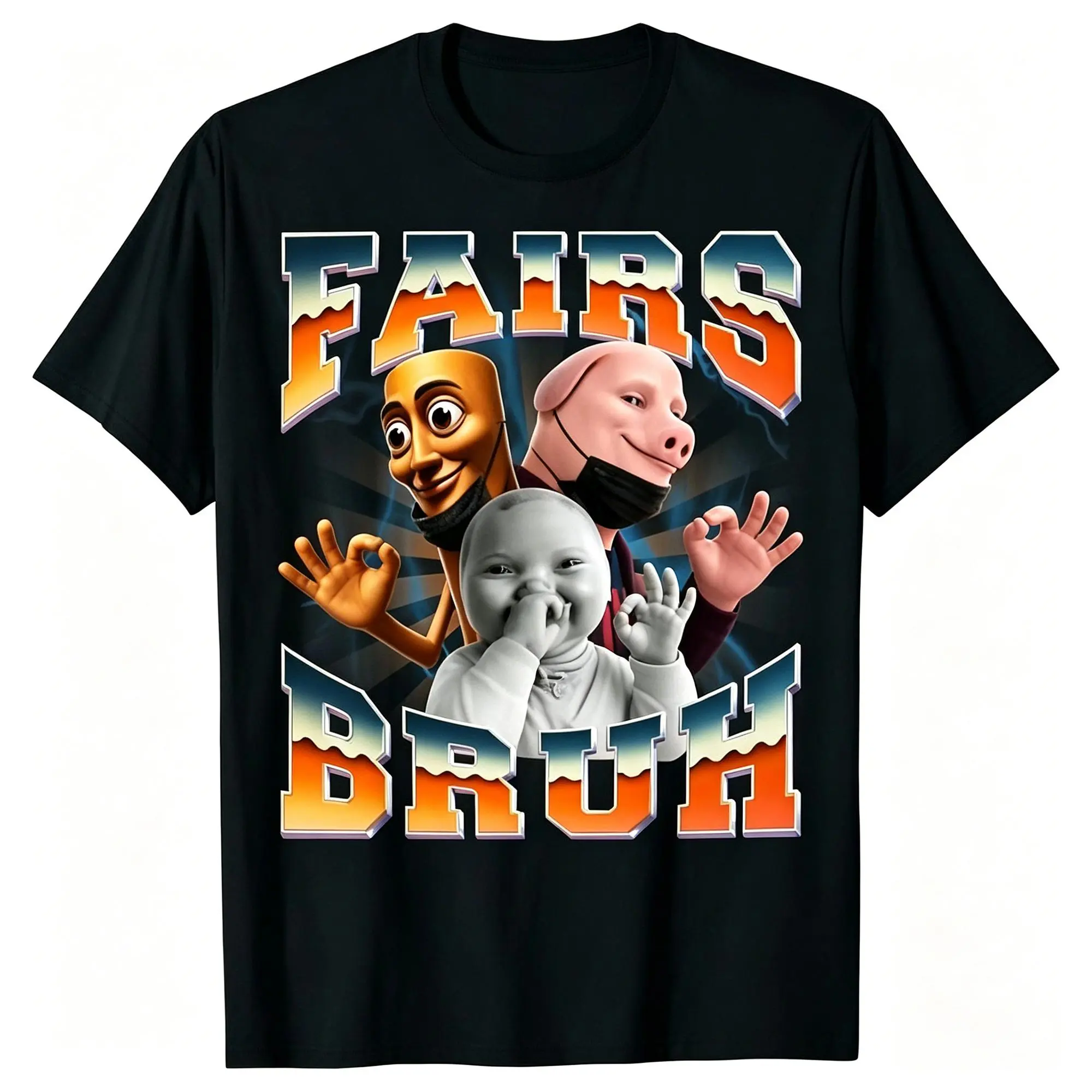 Funny John Pork Tung Sahur Ai Bruh Slang Meme T-Shirt - Party Meme Shirts, DTG Printing, Digital Print, Regular Fit, Good Graphic Sports Top