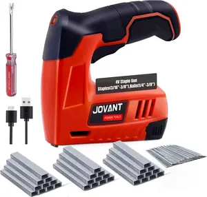 JOVANT 4V 2-in-1 Cordless Professional Staple Gun & Brad Nailer Kit - Fits 18GA (1/4”-1/2”) Nails & 22GA (3/16”-3/8”) Staples, Includes 3000 Staples & 650 Nails for Upholstery, Carpentry, Wood Crafts & Home Renovation
