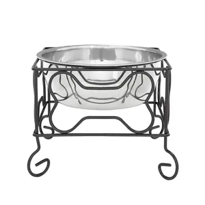 Elevated Stainless Steel Feeder Bowl with Stand