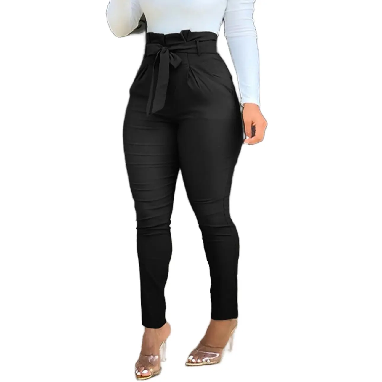 High waisted Lace Up Pants Womenswear