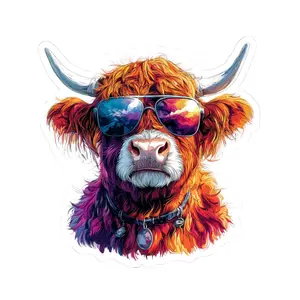 Highland  Cow Kiss-Cut Stickerss | Laptop Stickers | Waterproof Stickers for Tumblers, Notebooks, Laptops, Gifts, Scrapbooking