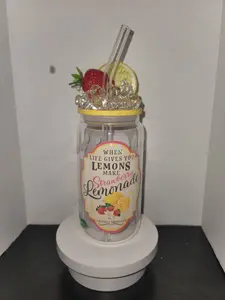 Strawberry Lemonade Glass Can