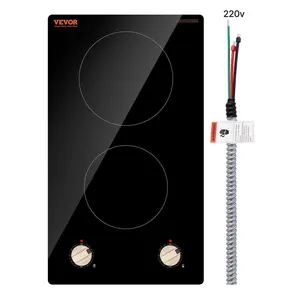 【Summervibes】VEVOR 3500W 2 Burner Induction Cooktop Electric Countertop Burner Knob Control