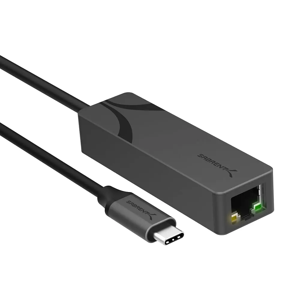 Sabrent USB-C to 5G Ethernet Adapter with Aluminum Body for Data-Capable USB-C Devices Plug-and-Play