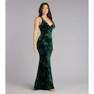 Miriam Floral Velvet Mermaid Formal Dress