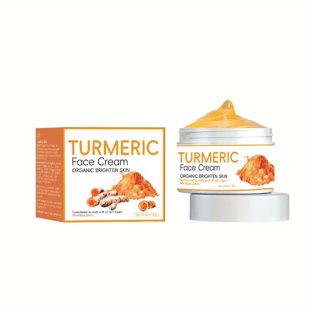Turmeric Skincare Cream with Soap, Natural Herbal Extracts, Gentle Deep Cleansing, Repair Damaged Skin, Antioxidant, Healthier, Ideal for Daily Beauty Care
