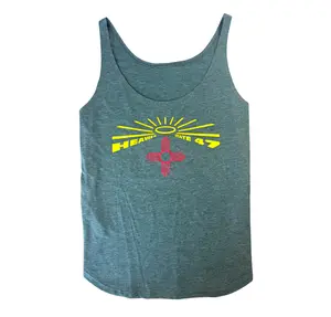 Women's Active Tank | Heaven in State 47 Logo | Royal Pine | Yellow & Red HS47