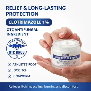 TAGRID NDC-Approved 1% Clotrimazole Antifungal Cream: Powerful, Non-Prescription Relief for Ringworm, Athlete's Foot, and Jock Itch - 50g