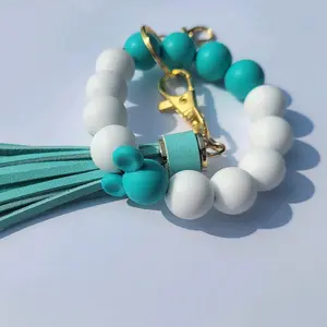 Teal & White Mouse Wristlet