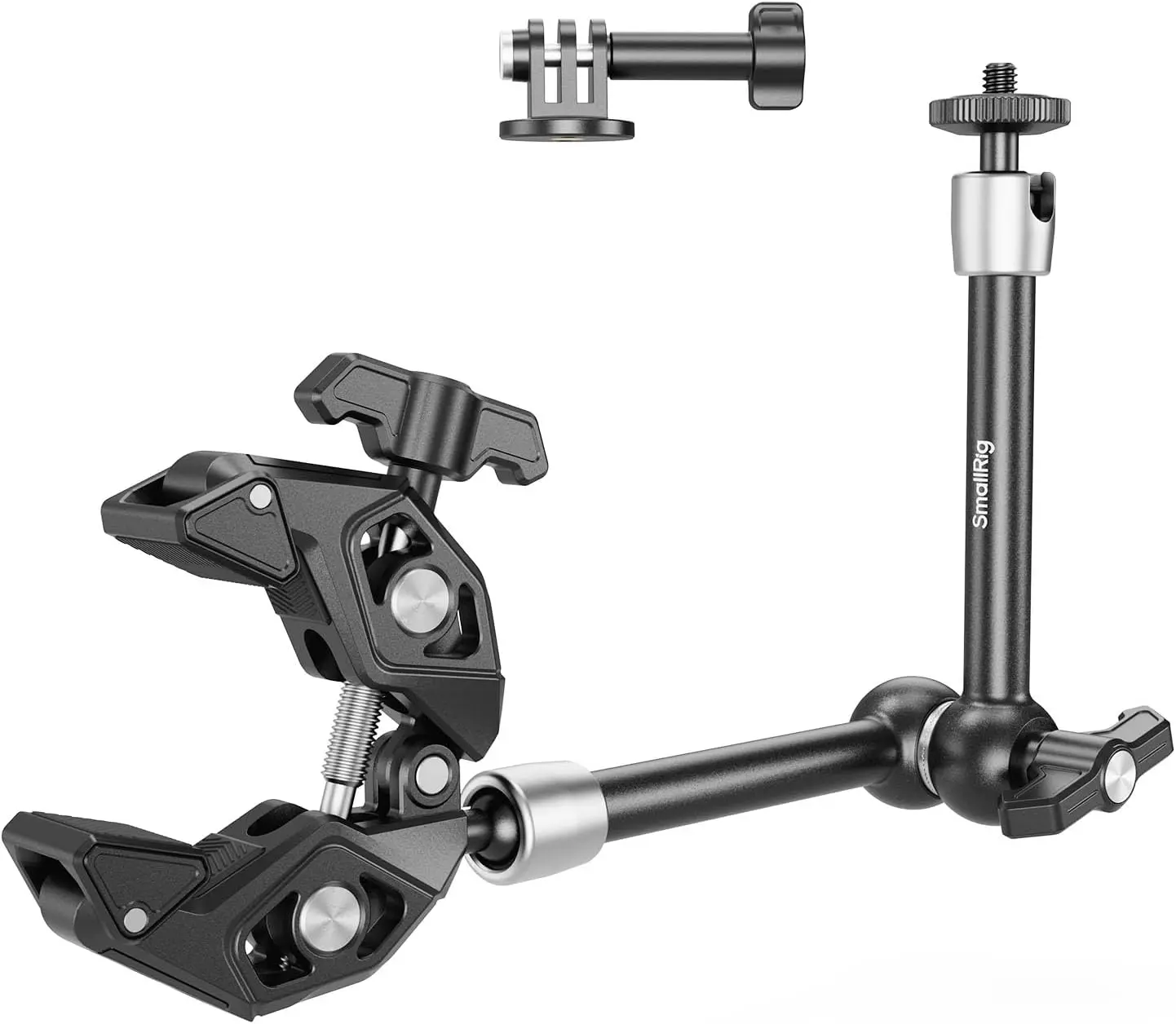 SMALLRIG Magic Arm Clamp Kit, Camera Mount Articulating Friction Arm w Super Clamp, w 1/4"-20 Screw and Thread hole, for Camera, Light, Monitor, Webcam or Action Camera ≤1.5kg, for Table, Tube 4454 Accessories Aluminum