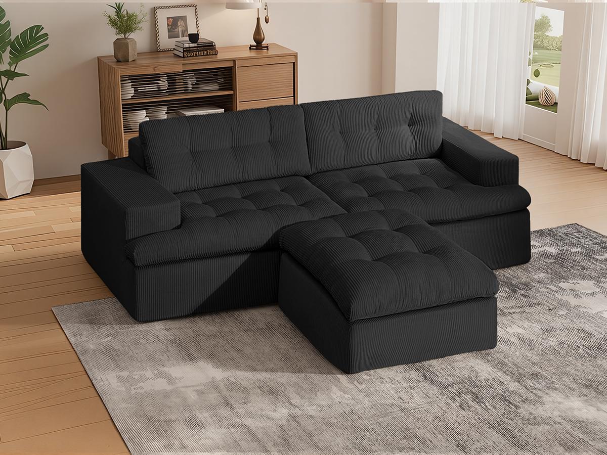 85'' Sofa Bed Cloud Couch Corduroy Upholstered Sectional Convertible Multi-Functional Floor Sofa for Living Room & Apartment Furniture, No Assembly