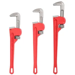 3Pcs 14&18&24-inch Straight Heavy Duty Pipe Wrench Set Plumber Adjustable Water Alloy Steel Grip Plumber's Wrench Plumbing Tools