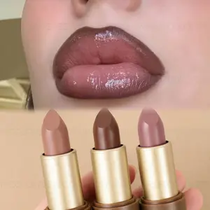 1PC Matte Brown Lipstick Color Stick - Non-stick Cup, Suitable for Autumn and Winter Makeup, High Pigmentation, Silky Smooth, Nude Makeup, Perfect Christmas Gift