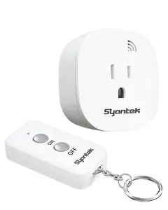 Syantek Remote Control Outlet, Wireless Remote Light Switch Kit, 15A/1875W, 100FT Long Range for Lamps, Fans, Christmas Lights, Electrical Appliance