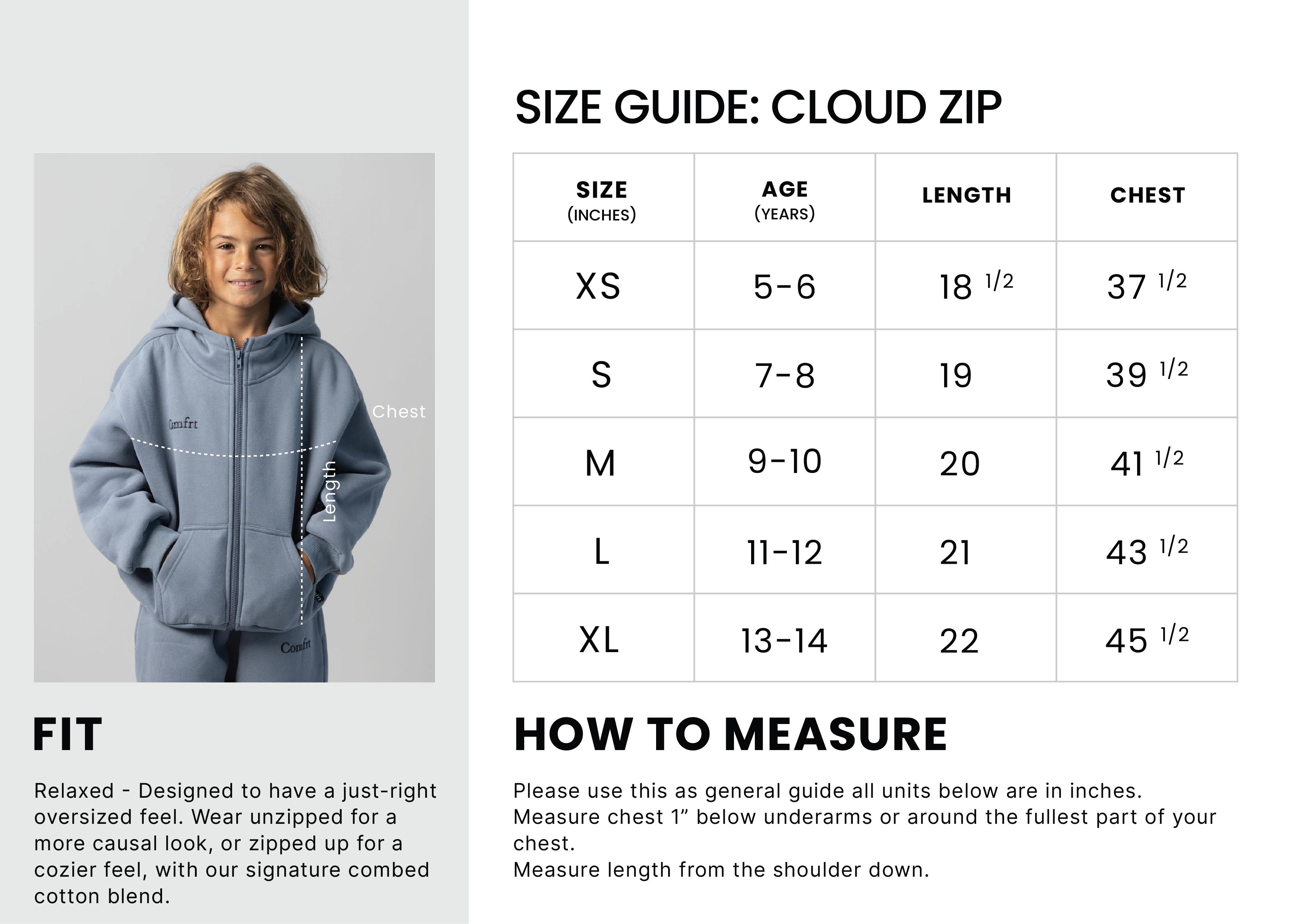 Comfrt Kids | Cloud Zip Hoodie
