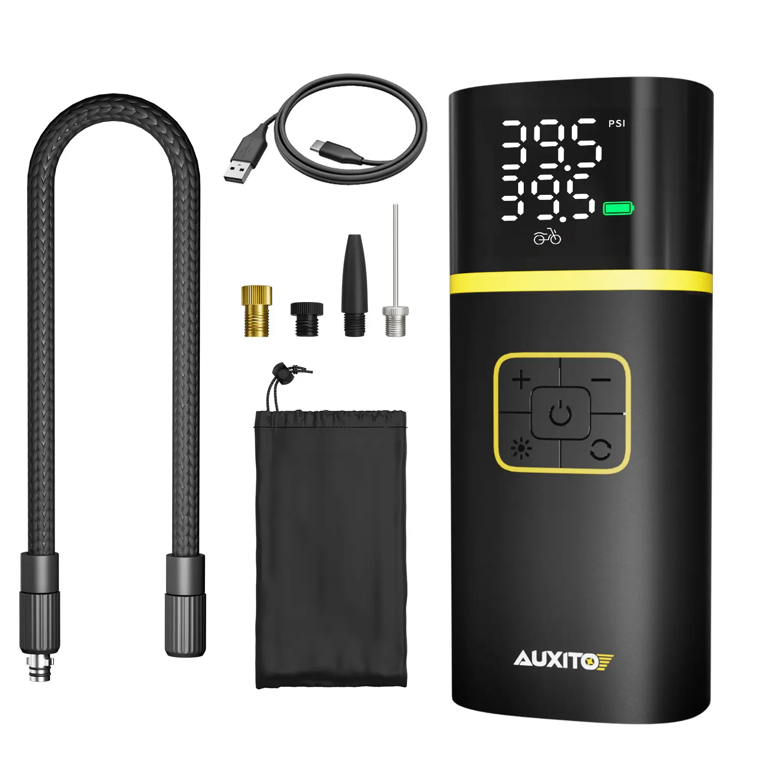 AUXITO A301 Tire Inflator Portable Air Pump, 25s Faster Inflation, 150PSI Cordless Air Compressor for Compact Car / Motorcycle AUXITO A301 Tire Inflator Portable Air Pump, 25s Faster Inflation, 150PSI Cordless Air Compressor for Compact Car / Motorcycle