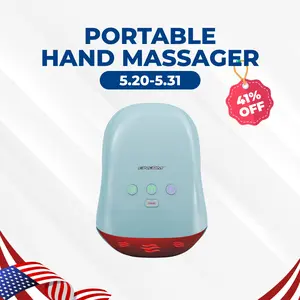 CINCOM Portable Hand Massager (BLUE), Cordless, with Comfort Heat and Gentle Massage, Adjustable Settings, Auto-Off Feature, Rechargeable, Perfect for Daily Relaxation, Ideal Gift