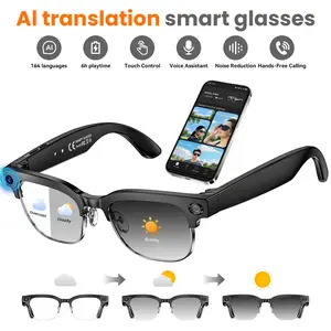Wearable Smart AI Camera Sunglasses - Waterproof, Magnetic, Video Recording, Photography, Automatic Photochromic UV Protection, Real-Time Translation, Sync Function, for Travel, Hiking