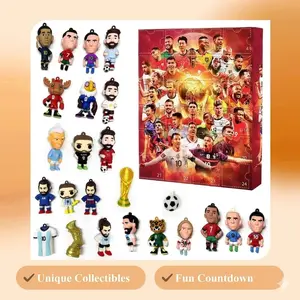 24pcs Funny Football Star & Animal Mascot Blind Advent Calendar – North America Sports Fan Gift Phone & Key Charm Keychains