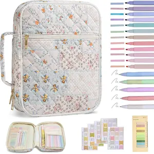 Bible Cover Case for Women Large Bible Cover with Durable Handle Quilted Bible Carrying Case for Girls Bible Study Supplies Accessories, Office Supply Kit, Mother Day, Christmas Christian Gifts for Women