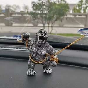 Mighty Gorilla Vehicle Pendant, Powerful Ape Figurine, Bold Gorilla Art Decor