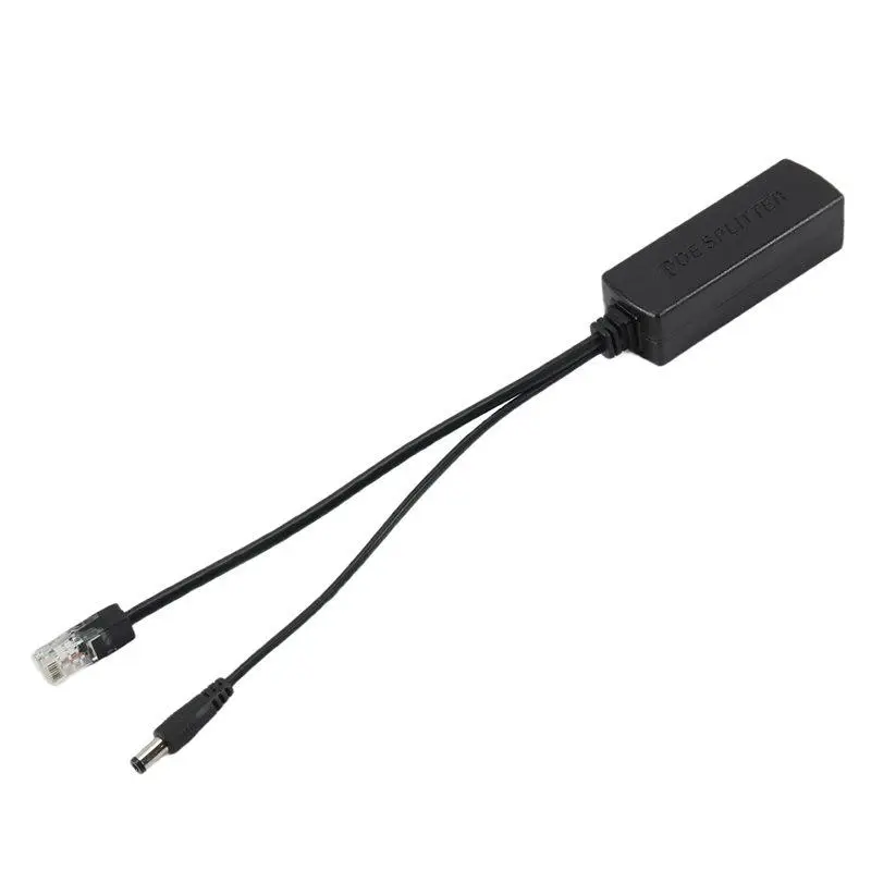 Gigabit Mini PoE Splitter 10/100Mbps POE Splitter DC Output 12V Power over Ethernet IEEE 802.3af for IP Came Black
