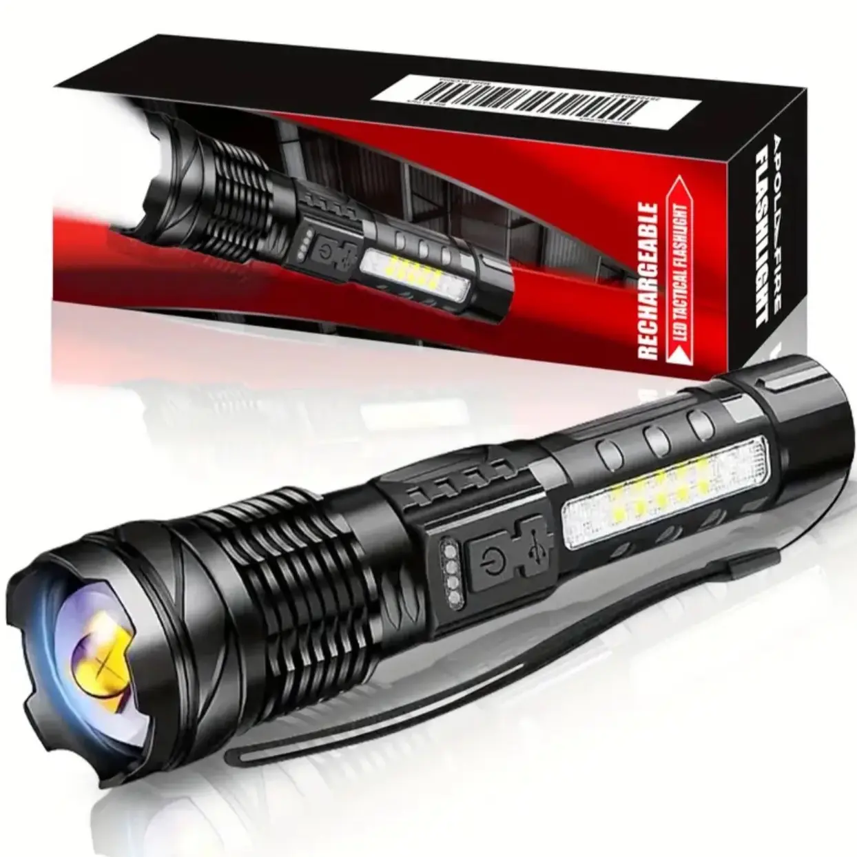 Linterna LED De Alta Potencia, Recargable Por USB, Luz De Antorcha Portátil, accesorio Impermeable Y garantizada .