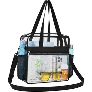 Clear Tote Stadium Approved, Security Travel & Gym Clear Bag for Work Sports Games Concerts
