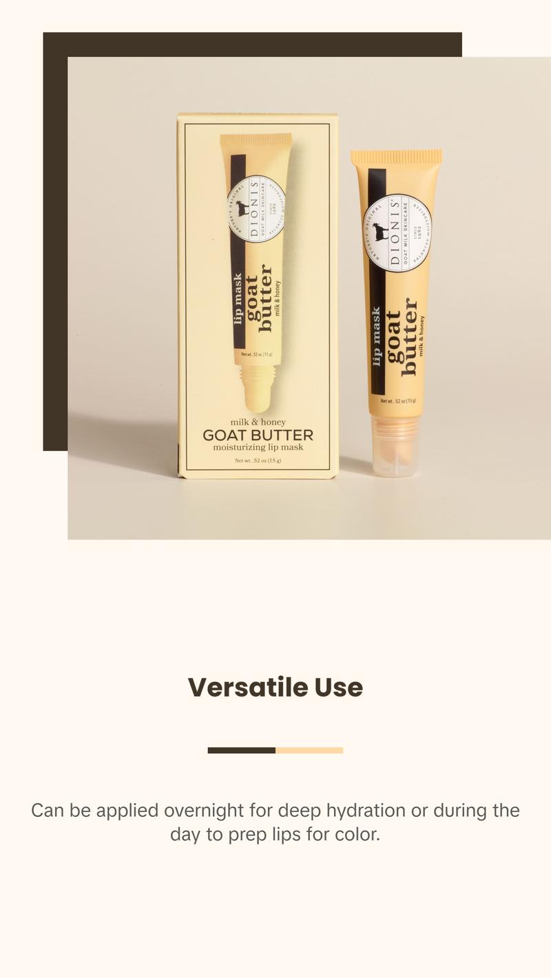 Dionis Goat Milk Skincare Milk & Honey Goat Butter Lip Mask for Deep Hydration with Sheer Tint
