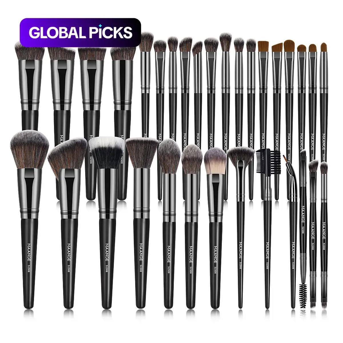 MAANGE Makeup Brush Set, Soft Versatile Multifunctional Makeup Brushes for Foundation, Powder, Concealer and Eyeshadow, Makeup Tool for Travel, On-the-Go and Daily Use #GLOBAL PICKS