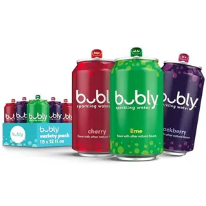 bubly Sparkling Water, Lime Yours 3 Flavor Variety Pack (Lime, Cherry, Blackberry), Zero Sugar & Zero Calories, Seltzer Water, 12 Fl Oz Cans (Pack of 18)