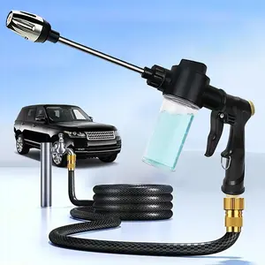 High-pressure Car Washing Water Gun Car Wash Soap Sprayer with 3.5oz Soap Dispenser Bottle Household Garden Water Gun Hose Nozzle Long Pole Watering Irrigation Spray Guns External Cleaning for RV, Garden Shower Pet Showering